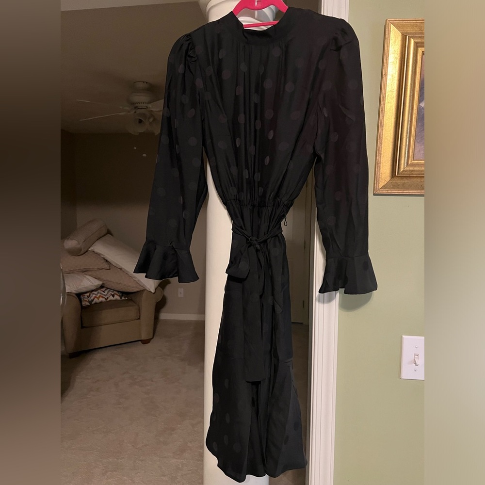 Beautiful black with black polka dot Ann Taylor dress.